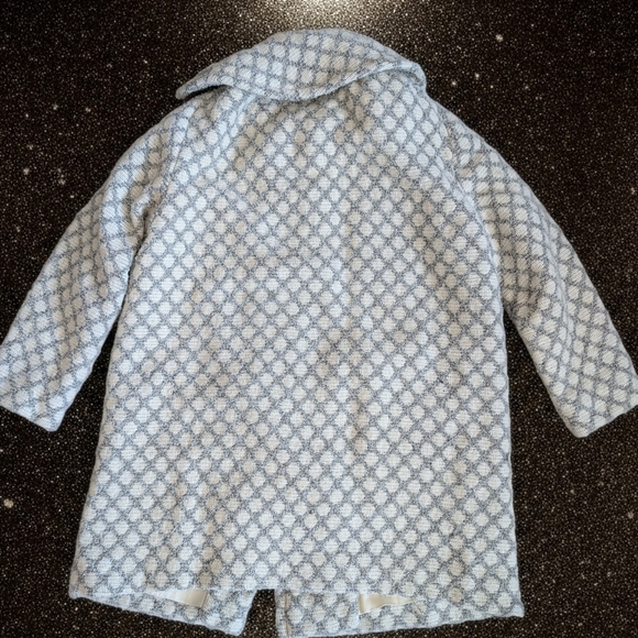 Elegant, Vintage Wool, Light Gray And Beige Patterned Women's Coat and Dress Set - Picture 14 of 16